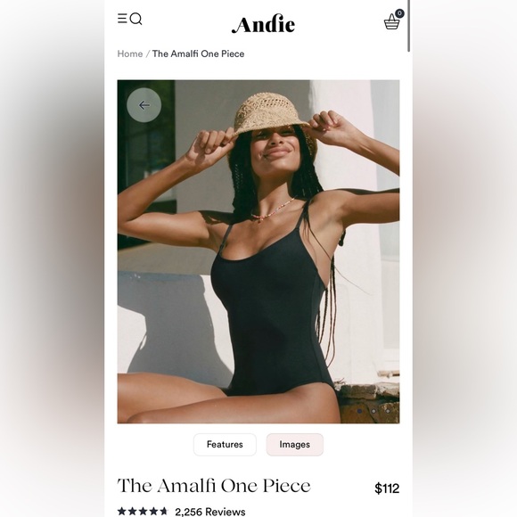 Andie Black One-Piece Amalfi Swimsuit NWT Long - Picture 2 of 4